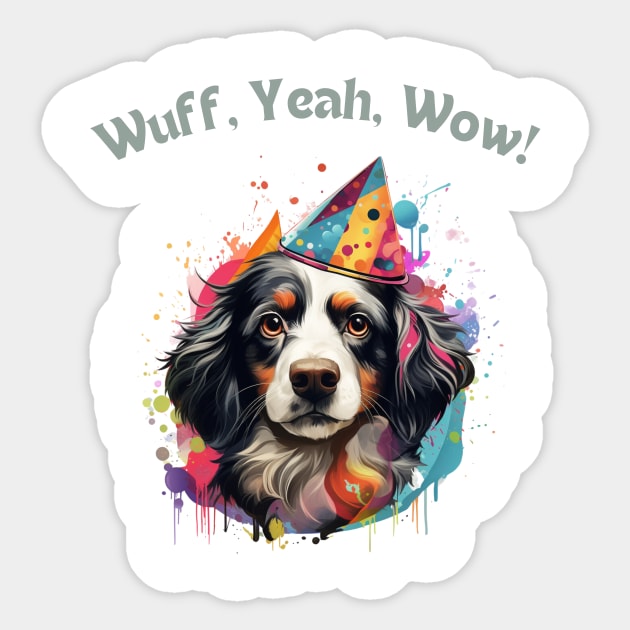 Woofy Adventure - Funny Dog Design Sticker by NedisDesign